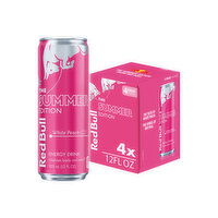 Red Bull Summer Edition Energy Drink, White Peach, with 114mg Caffeine, Taurine & B Vitamins - 4 Each