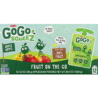 GoGo Squeez Apple Sauce, Apple Apple, 12 Pack - 12 Each 