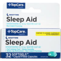 TopCare Sleep Aid, Nighttime, 50 mg, Softgels - 32 Each 