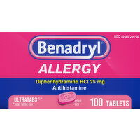 Benadryl Allergy, 25 mg, Ultratabs - 100 Each 