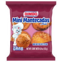 Bimbo Muffins, with Pecans, Mini - 4.34 Ounce 