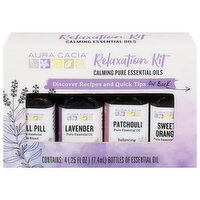 Aura Cacia Essential Oil, Relaxation Kit, Discover - 4 Each 