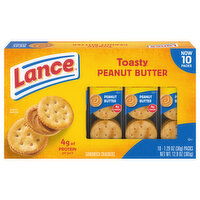 Lance Sandwich Crackers, Peanut Butter, 10 Packs - 10 Each 