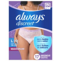 Always Maximum L Sizes 14-20 Underwear - 17 Each
