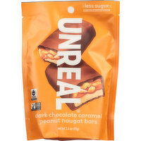 Unreal Peanut Nougat Bars, Dark Chocolate Caramel - 3.4 Ounce