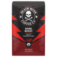 Death Wish Coffee Co Coffee, Ground, Dark Roast, Hints of Chocolate & Cherry - 10 Ounce 