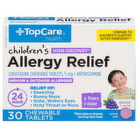 TopCare Allergy Relief, Children's, Non-Drowsy, 5 mg, Tablets, Grape Flavor