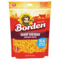 Borden Sharp Cheddar Shredded Cheese - 8 Ounce
