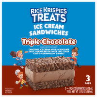 Rice Krispies Treats Triple Chocolate Ice Cream Sandwiches - 3 Each