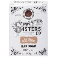 Spinster Sisters Co. Bar Soap, Oatmeal, Milk and Honey - 4.5 Ounce 