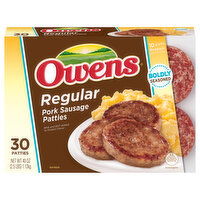 Owens Pork Sausage Patties, Regular - 30 Each 