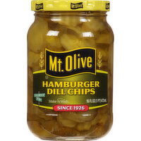 Mt Olive Pickles, Hamburger Dill Chips - 16 Fluid ounce 