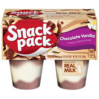 Snack Pack Chocolate Vanilla Flavored Pudding - 4 Each 