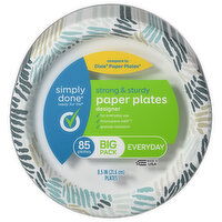 Simply Done Paper Plates, Strong & Sturdy, Designer, Everyday, Big Pack - 85 Each 