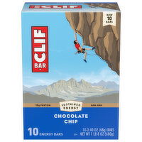 CLIF BAR - Chocolate Chip - Made with Organic Oats - Energy Bars - Non-GMO - Plant Based Protein Bars (10 Pack) - 24 Ounce 