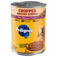 Pedigree Food for Dogs, Filet Mignon Flavor, Ground Dinner, Chopped - 13.2 Ounce 