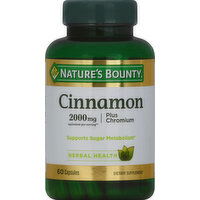 Nature's Bounty Cinnamon, Plus Chromium, 2000 mg, Capsules