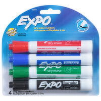 Expo Erase Markers, Dry, Intense Colors, Chisel Tip - 4 Each 