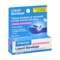 Topcare Liquid Bandage Benzethonium Chloride 0.2%, Dyclonine Hydrochloride 0.75% Topical Analgesic & Antiseptic