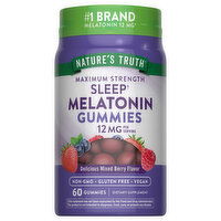 Nature's Truth Sleep Melatonin, Maximum Strength, 12 mg, Gummies, Delicious Mixed Berry Flavor