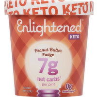 Enlightened Ice Cream, Keto, Peanut Butter Fudge - 1 Pint 