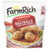 Farm Rich Meatballs, Flame Broiled, Italian Style - 26 Ounce 