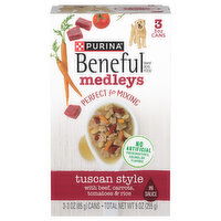 Beneful Dog Food, Tuscan Style with Beef, Carrots, Tomatoes & Rice - 3 Each 