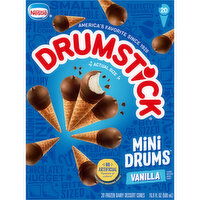 Drumstick Mini Drums Vanilla Frozen Dairy Dessert Cones - 20 Each