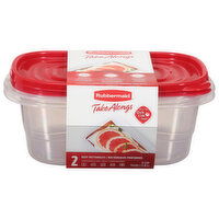 Rubbermaid Containers & Lids, Deep Rectangles, 8 Cup - 2 Each 