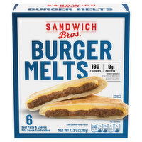 Sandwich Bros. Angus Cheeseburger Flatbread Sandwiches Frozen Sandwiches - 13.5 Ounce 