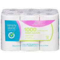 Simply Done Bath Tissue, 1-Ply - 12 Each 