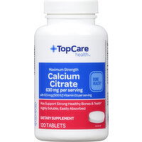 TopCare Calcium Citrate, Maximum Strength, 630 mg, Tablets