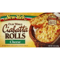 New York Ciabatta Rolls, Olde World, Cheese - 6 Each 