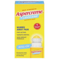 Aspercreme Pain Relief Liquid, Roll-On, Max Strength, Fragrance Free - 2.5 Fluid ounce 