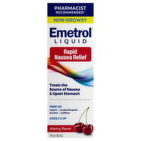 Emetrol Non-Drowsy Liquid Cherry Flavor Rapid Nausea Relief - 4 Fluid Ounce