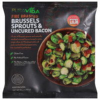 PuraVida Brussels Sprouts & Uncured Bacon, Fire Roasted - 10 Ounce 