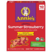 Annie's Fruit Flavored Snacks, Organic, Bunny, Summer Strawberry - 10 Each 