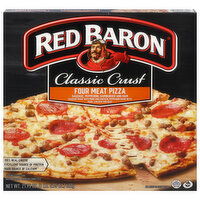 Red Baron Pizza, Classic Crust, Four Meat - 21.95 Ounce 