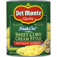 Del Monte Sweet Corn, Golden, Cream Style, No Salt Added - 14.75 Ounce 