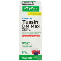 TopCare Tussin DM Max, Maximum Strength, Nighttime, Raspberry, Blackberry & Menthol Flavor