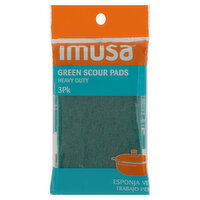 Imusa Scour Pads, Heavy Duty, Green, 3Pk - 3 Each 