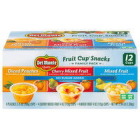 Del Monte Diced Peaches/Cherry Mixed Fruit/Mixed Fruit Fruit Cup Snacks Family Pack - 12 Each