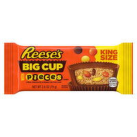 Reese's Milk Chocolate & Peanut Butter Cups, With Pieces Candy, Big Cup, King Size - 2.8 Ounce 