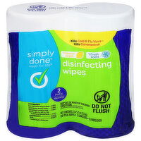 Simply Done Disinfecting Wipes, Lemon Scent/Fresh Scent, 2 Pack - 2 Each 