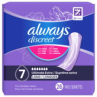 Always Discreet Pads, 7 Ultimate Extra, Long - 26 Each