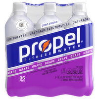 Propel Electrolyte Water Beverage, Grape, 6 Pack - 6 Each 