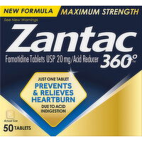 Zantac 360 Acid Reducer, Maximum Strength, 20 mg, Tablets