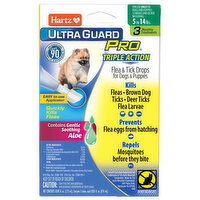 Hartz Flea & Tick Drops, for Dogs & Puppies, 5 to 14 Pounds - 3 Each 