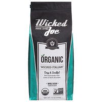 Wicked Joe Coffee, Organic, Whole Bean, Dark Roast, Wicked Italian - 12 Ounce 