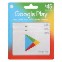 Google Play Gift Card, $45, Multipack - 3 Each 